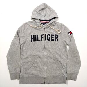 Tommy Hilfiger grey zip up hoodie, size medium